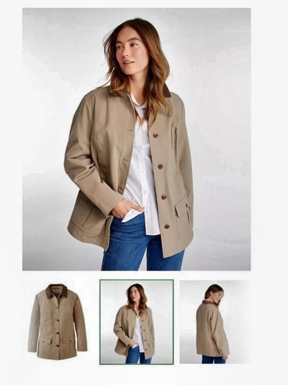 L.L.Bean Adirondack Barn Coat Plaid-Lined Utility Jacket Size Medium